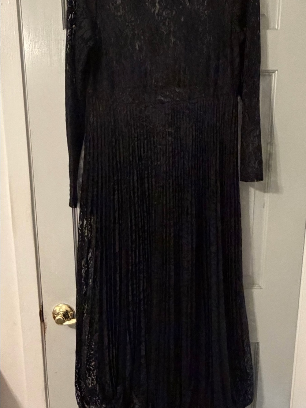 Long Sleeve Black Lace sheer layering  Maxi Dress